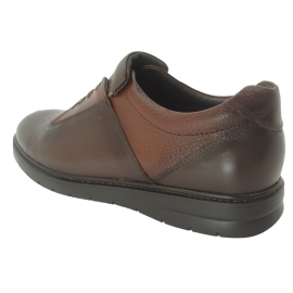 کفش مردانه چرم طبیعی پولیشی رویال بندی قهوه‌ای  ارسال رایگان با گارانتی