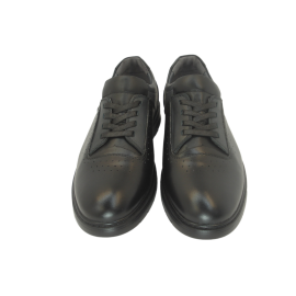 کفش مردانه چرم طبیعی پولیشی رویال بندی مشکی ارسال رایگان با گارانتی