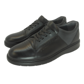 کفش مردانه چرم طبیعی پولیشی رویال بندی مشکی ارسال رایگان با گارانتی