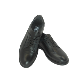 کفش مردانه چرم طبیعی پولیشی رویال بندی مشکی ارسال رایگان با گارانتی