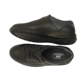 کفش مردانه چرم طبیعی پولیشی رویال بندی مشکی ارسال رایگان با گارانتی