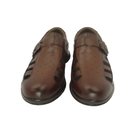 کفش مردانه چرم طبیعی  تابستانی طبی آتا عسلی ارسال رایگان با گارانتیATA