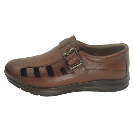 کفش مردانه چرم طبیعی  تابستانی طبی آتا عسلی ارسال رایگان با گارانتیATA