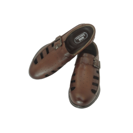 کفش مردانه چرم طبیعی  تابستانی طبی آتا عسلی ارسال رایگان با گارانتیATA