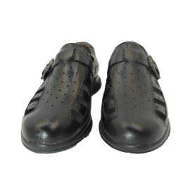 کفش مردانه چرم طبیعی  تابستانی طبی آتا مشکی ارسال رایگان با گارانتیATA