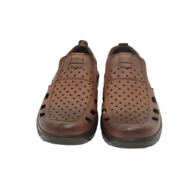 کفش مردانه چرم طبیعی  تابستانی آیسان عسلی ارسال رایگان با گارانتیAISAN