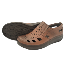 کفش مردانه چرم طبیعی  تابستانی آیسان عسلی ارسال رایگان با گارانتیAISAN