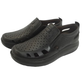 کفش مردانه چرم طبیعی  تابستانی آیسان مشکی ارسال رایگان با گارانتیAISAN