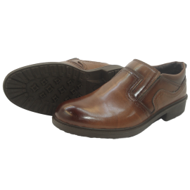 کفش مردانه چرم مصنوعی لرد کشی عسلی  ارسال رایگان 