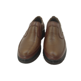 کفش مردانه چرم  کرال کشی عسلی  ارسال رایگان با گارانتیKRAL