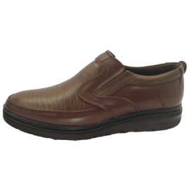 کفش مردانه چرم  کرال کشی عسلی  ارسال رایگان با گارانتیKRAL