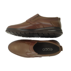 کفش مردانه چرم  کرال کشی عسلی  ارسال رایگان با گارانتیKRAL