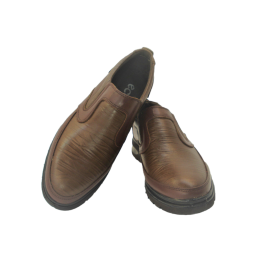 کفش مردانه چرم  کرال کشی عسلی  ارسال رایگان با گارانتیKRAL