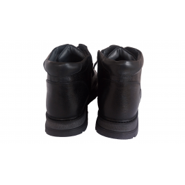 کفش مردانه چرم طبیعی نیم بوت ساعتی زیپ دار و بندی آتا مشکی  ارسال رایگان با گارانتی ATA