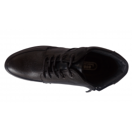 کفش مردانه چرم طبیعی نیم بوت ساعتی زیپ دار و بندی آتا مشکی  ارسال رایگان با گارانتی ATA