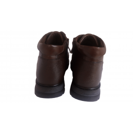 کفش مردانه چرم طبیعی نیم بوت زیپ دار و بندی آتا قهوه ای  ارسال رایگان با گارانتی ATA