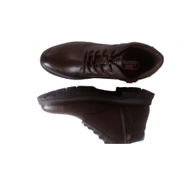 کفش مردانه چرم طبیعی نیم بوت زیپ دار و بندی آتا قهوه ای  ارسال رایگان با گارانتی ATA