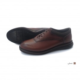 کفش مردانه چرم طبیعی آتیلا عسلی  ارسال رایگان با گارانتیATEILA