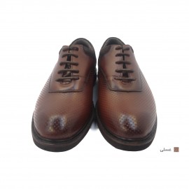 کفش مردانه چرم طبیعی آتیلا عسلی  ارسال رایگان با گارانتیATEILA