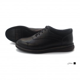 کفش مردانه چرم طبیعی آتیلا مشکی  ارسال رایگان با گارانتیATEILA