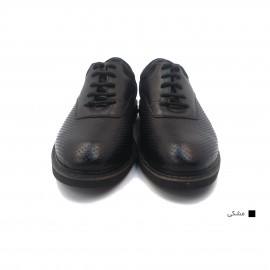 کفش مردانه چرم طبیعی آتیلا مشکی  ارسال رایگان با گارانتیATEILA