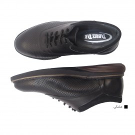 کفش مردانه چرم طبیعی آتیلا مشکی  ارسال رایگان با گارانتیATEILA