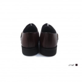 کفش مردانه چرم طبیعی کلاسیک سگکدار قهوه ای ارسال رایگان با گارانتی