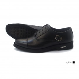 کفش مردانه چرم طبیعی کلاسیک سگکدار مشکی ارسال رایگان با گارانتی