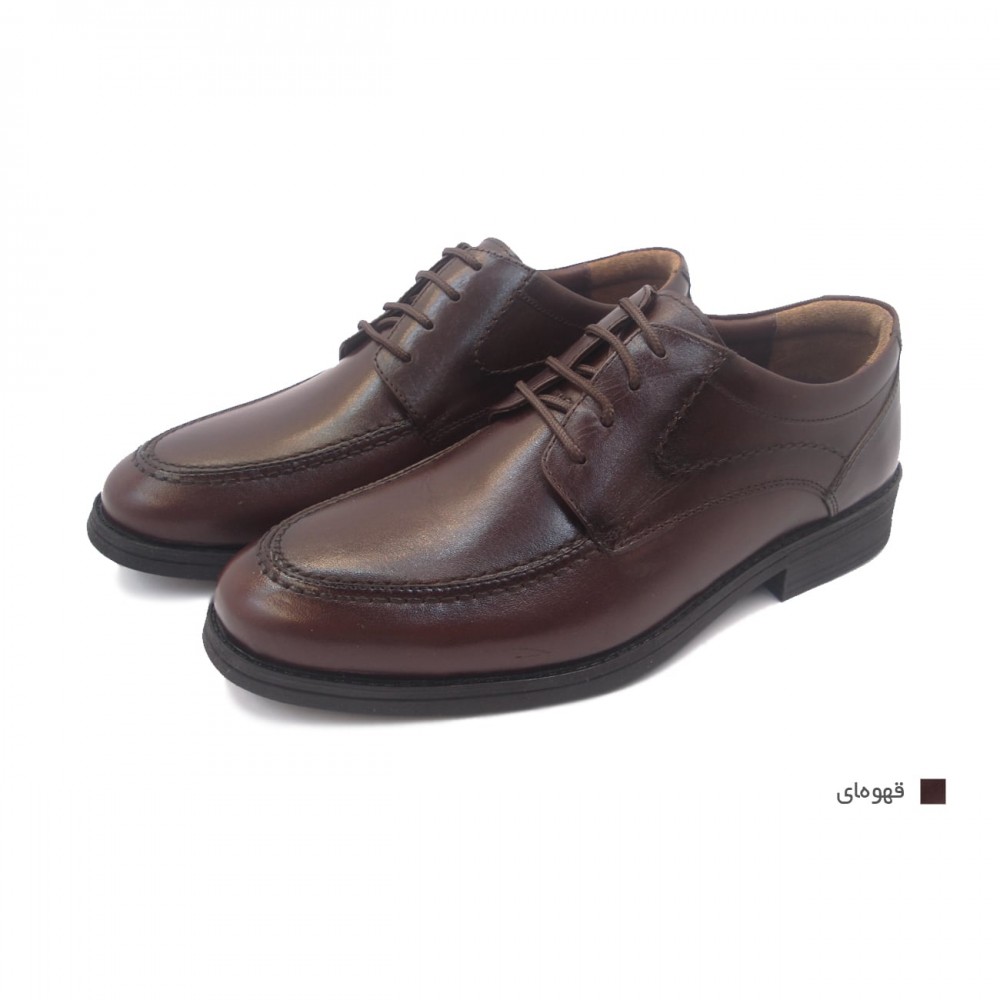 کفش مردانه چرم طبیعی کلاسیک ساعتی قهوه‌ای ارسال رایگان با گارانتی