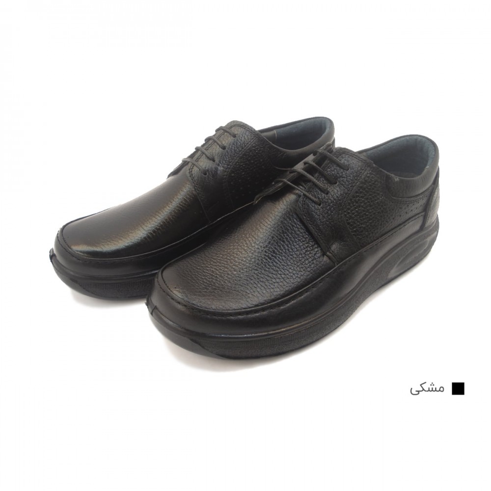 کفش مردانه چرم طبیعی کارس بندی مشکی  ارسال رایگان با گارانتی