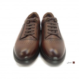 کفش مردانه چرم طبیعی رویال بندی عسلی  ارسال رایگان با گارانتیROYAL