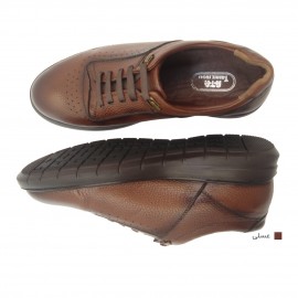 کفش مردانه چرم طبیعی رویال بندی عسلی  ارسال رایگان با گارانتیROYAL