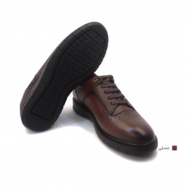 کفش مردانه چرم طبیعی رویال بندی عسلی  ارسال رایگان با گارانتیROYAL