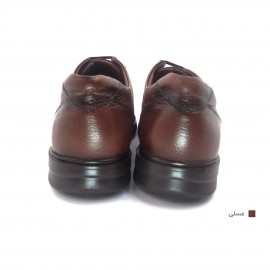 کفش مردانه چرم طبیعی رویال بندی عسلی  ارسال رایگان با گارانتیROYAL