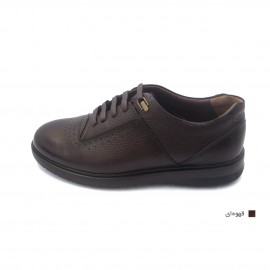 کفش مردانه چرم طبیعی رویال بندی قهوه‌ای  ارسال رایگان با گارانتیROYAL