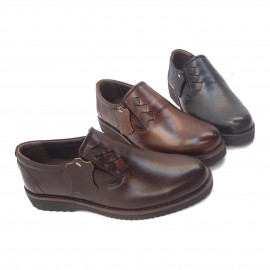 کفش مردانه چرم طبیعی ماهان عسلی  ارسال رایگان با گارانتیMAHAN