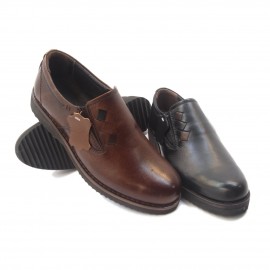 کفش مردانه چرم طبیعی ماهان عسلی  ارسال رایگان با گارانتیMAHAN