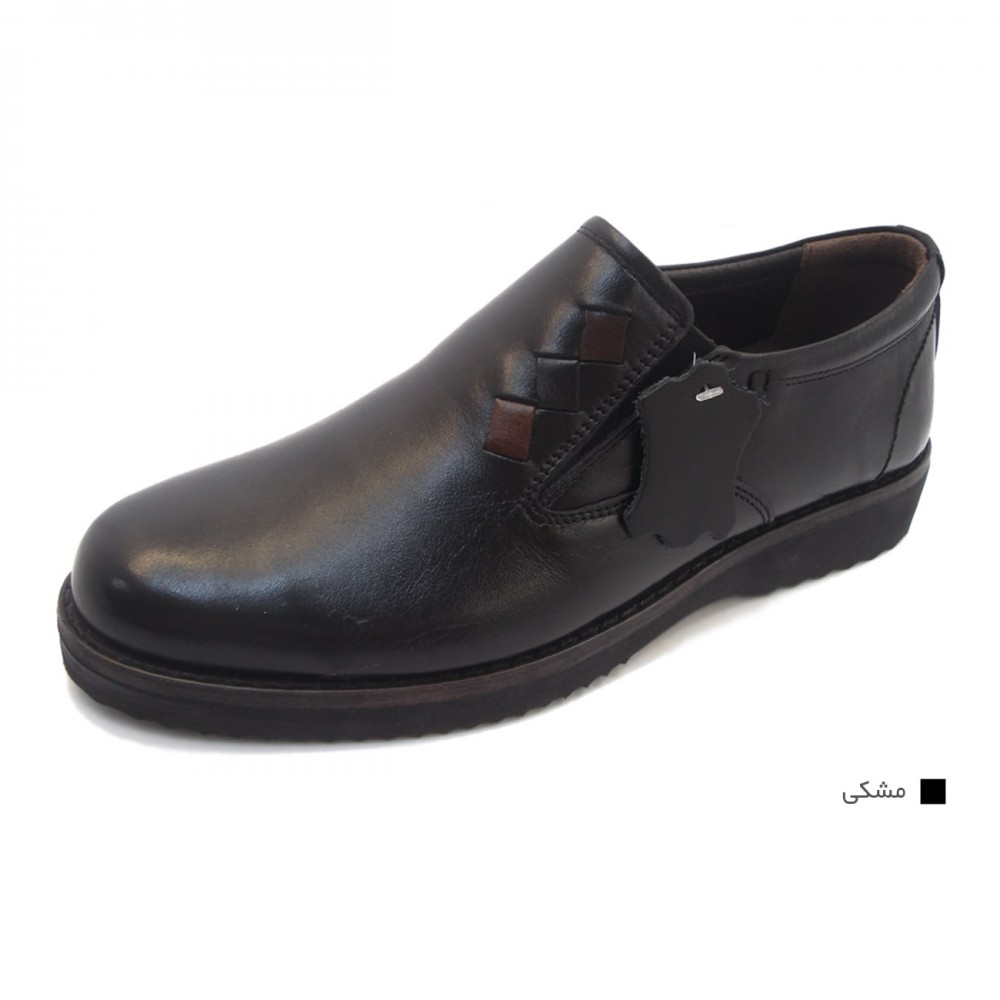 کفش مردانه چرم طبیعی ماهان مشکی  ارسال رایگان با گارانتیMAHAN