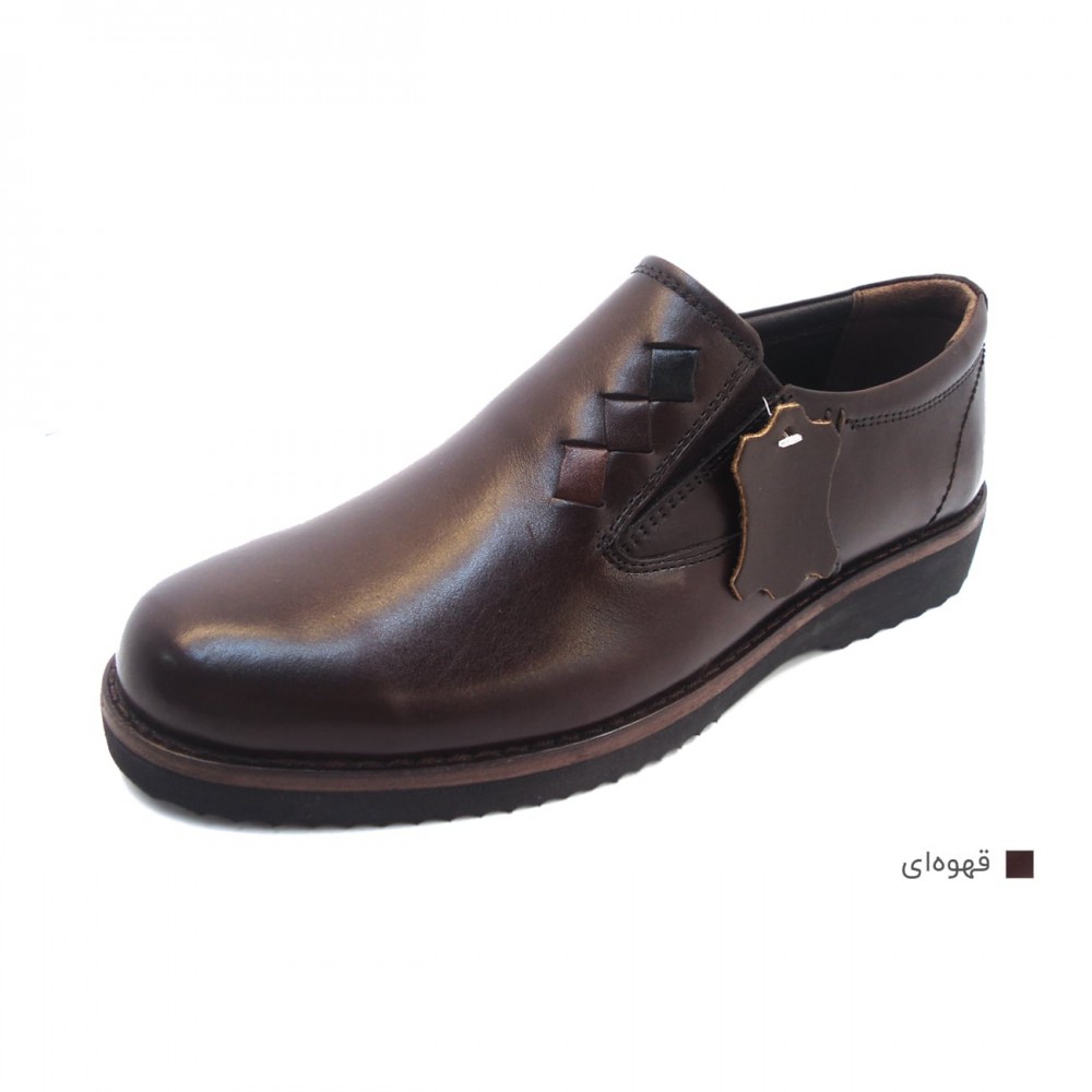 کفش مردانه چرم طبیعی ماهان قهوه‌ای  ارسال رایگان با گارانتیMAHAN