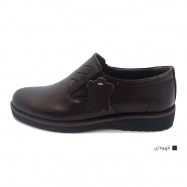 کفش مردانه چرم طبیعی ماهان قهوه‌ای  ارسال رایگان با گارانتیMAHAN