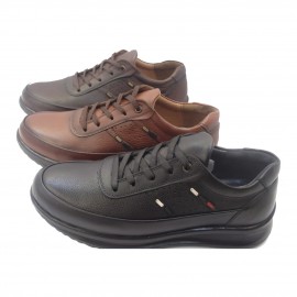 کفش مردانه چرم طبیعی مارکو بندی قهوه‌ای  ارسال رایگان با گارانتیMARKO