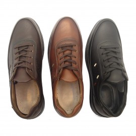 کفش مردانه چرم طبیعی مارکو بندی قهوه‌ای  ارسال رایگان با گارانتیMARKO