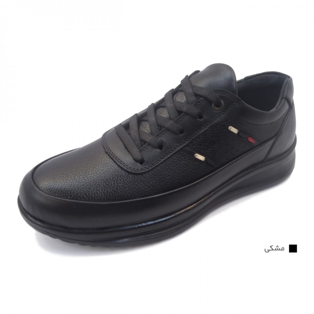 کفش مردانه چرم طبیعی مارکو بندی مشکی  ارسال رایگان با گارانتیMARKO