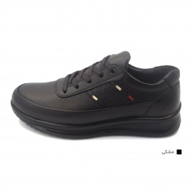 کفش مردانه چرم طبیعی مارکو بندی مشکی  ارسال رایگان با گارانتیMARKO