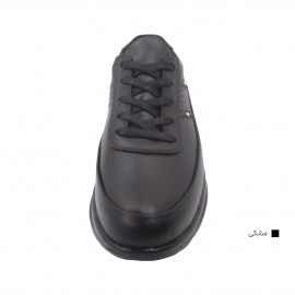 کفش مردانه چرم طبیعی مارکو بندی مشکی  ارسال رایگان با گارانتیMARKO