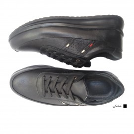 کفش مردانه چرم طبیعی مارکو بندی مشکی  ارسال رایگان با گارانتیMARKO