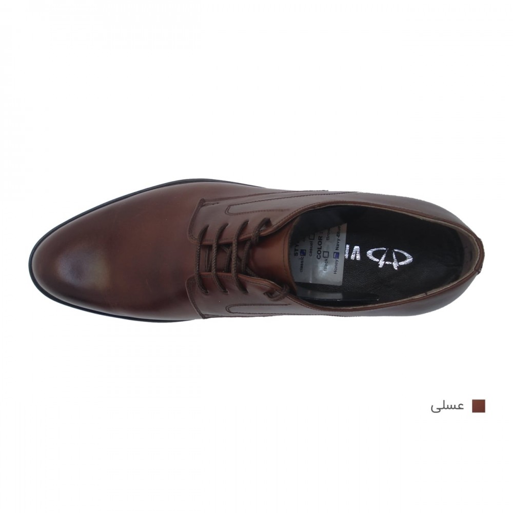 کفش مردانه چرم طبیعی مجلسی آراد عسلی ارسال رایگان با گارانتیARAD