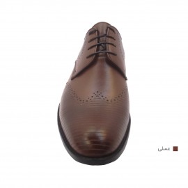 کفش مردانه چرم طبیعی مجلسی آکسفورد عسلی خط دار ارسال رایگان با گارانتیAKSFORD