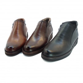 کفش مردانه چرم طبیعی نیم بوت ماهان زیپ دار مشکی  ارسال رایگان با گارانتیMAHAN