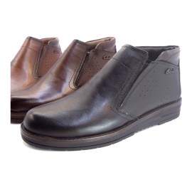 کفش مردانه چرم طبیعی نیم بوت ماهان زیپ دار مشکی  ارسال رایگان با گارانتیMAHAN